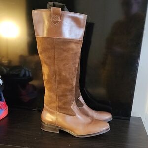 Brown Leather Knee-High Boots